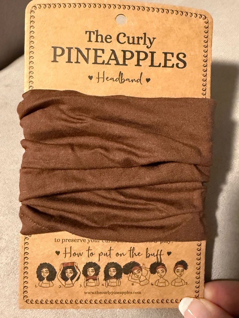 The Curly Pineapples Brown Headband